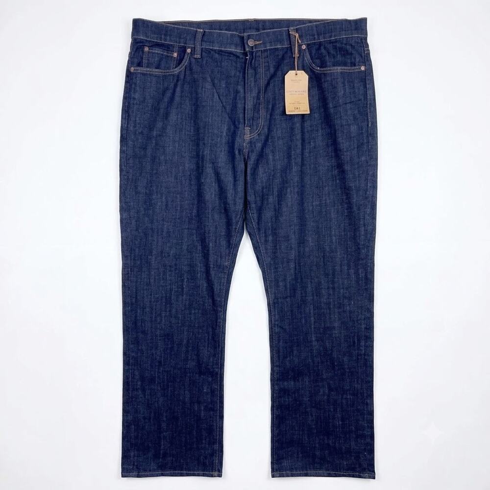 Lucky Brand 181 Relaxed Straight Jeans Dark Wash Mid Rise Stretch Mens 48x32